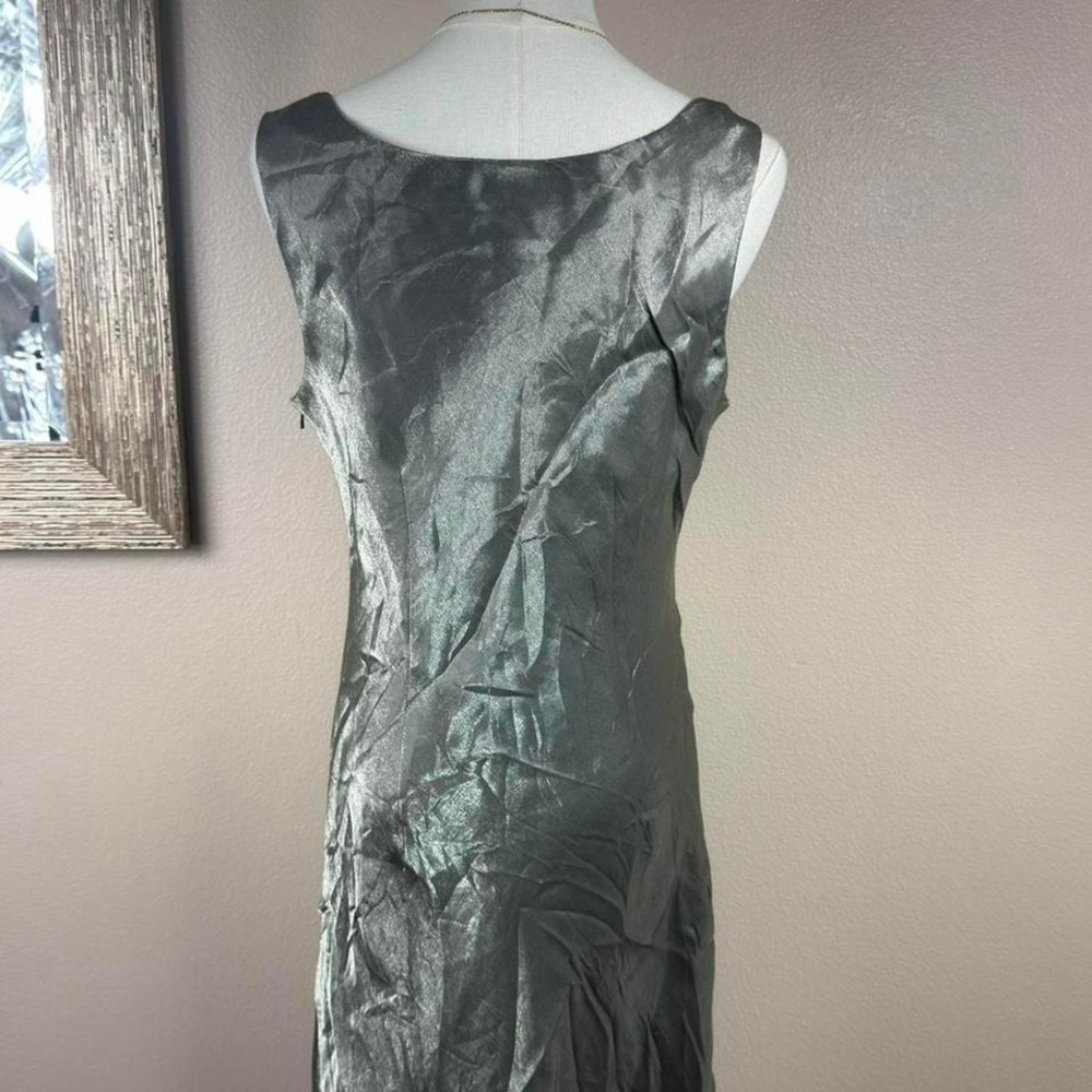 Y2K vintage sage green metallic maxi dress - Picture 5 of 7